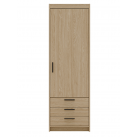 Wąska szafa z szufladami 60 cm jednodrzwiowa TRINO dąb olejowany